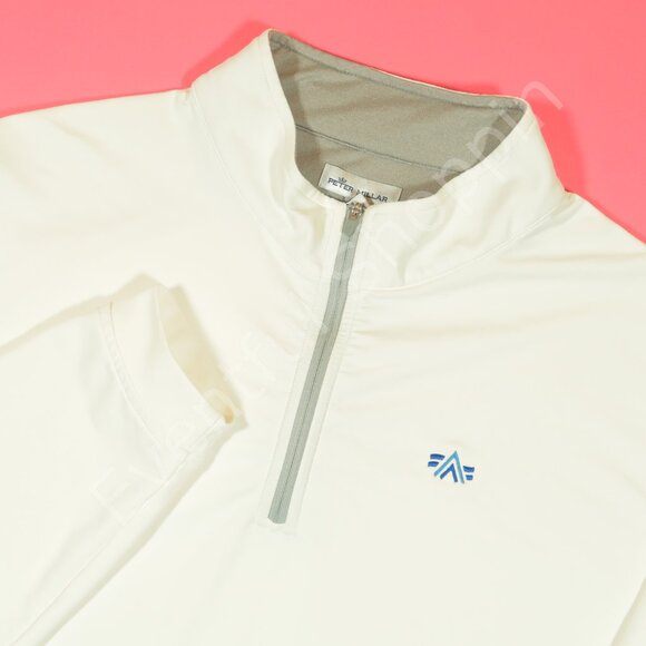 Peter Millar Perth Performance Pullover Mens 2XL White Congaree Golf 1/4 Zip